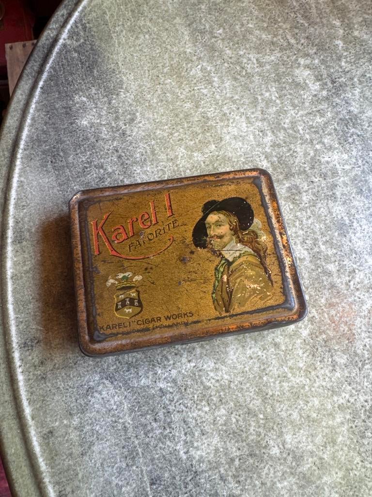 Vintage Karel I Favoriete Sigarenblikje, Verzamelen, Blikken, Gebruikt, Overige, Overige merken, Ophalen of Verzenden