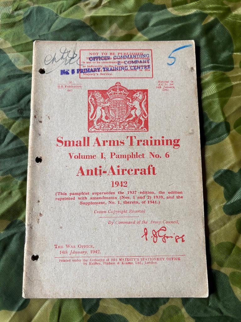 Tweede wereldoorlog Brits boekje Anti Aircraft 1942, Verzamelen, Militaria | Tweede Wereldoorlog, Landmacht, Boek of Tijdschrift