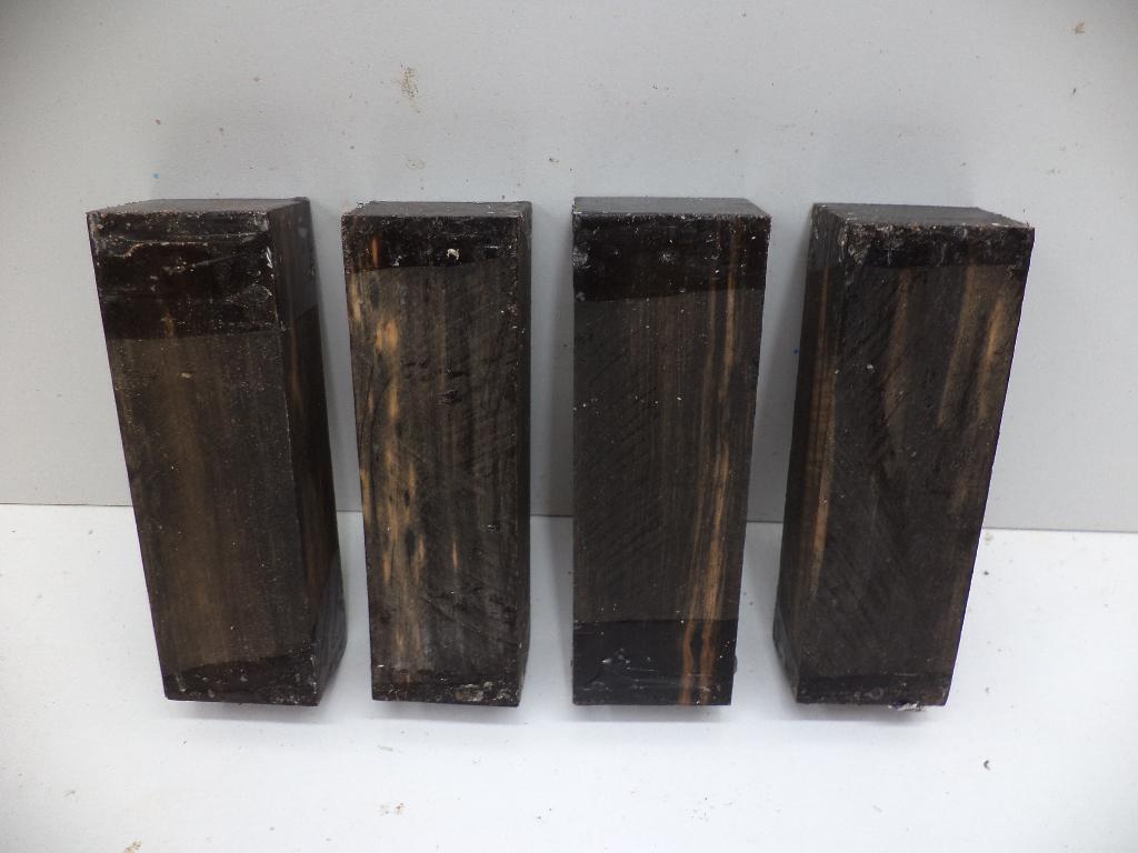 4 ebben blokjes met strepen handvaten heften, Ophalen of Verzenden, Nieuw