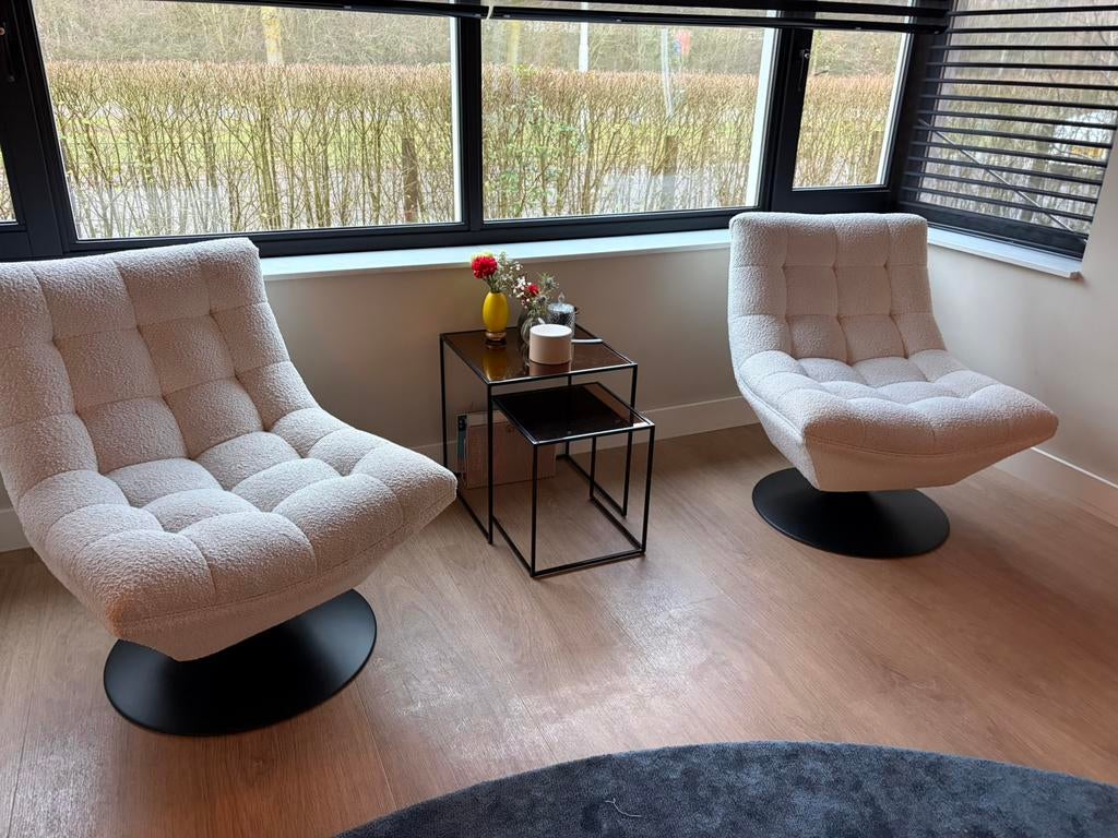 Twee Draai Fauteuils van Richmond interiors, Huis en Inrichting, Fauteuils, Ophalen, Zo goed als nieuw, 75 tot 100 cm, 50 tot 75 cm
