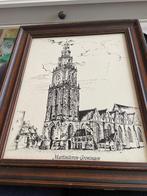 tegel in lijst met afbeelding martinitoren, Antiek en Kunst, Ophalen of Verzenden