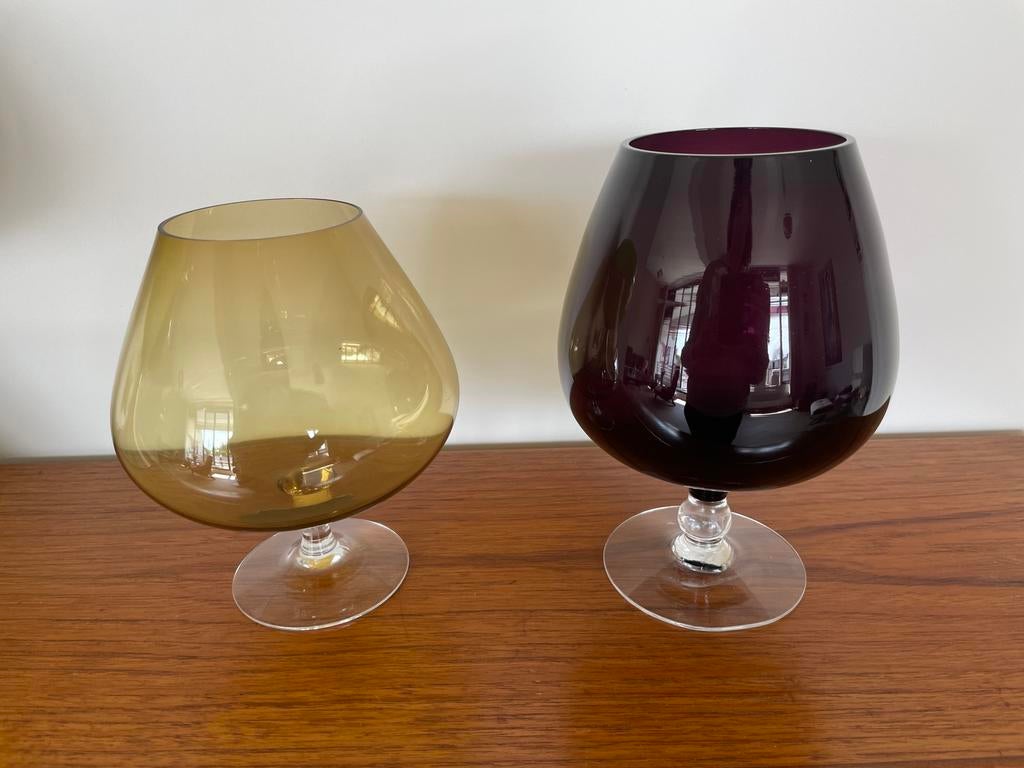 2 glazen Empoli (?) vazen, Ophalen, Gebruikt, Overige typen