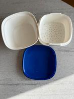 Tupperware serveerwonder en vergiet, Huis en Inrichting, Keuken | Tupperware, Ophalen of Verzenden, Gebruikt, Blauw, Bak of Kom