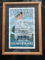 Poster Cunard Line Schip Vintage., Ophalen of Verzenden, Zo goed als nieuw, Motorboot of Zeilboot, Overige typen
