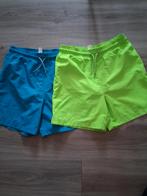 2 Zwembroeken Maat 146/152 - Blauw & Fluor Groen, Kinderen en Baby's, Kinderkleding | Maat 146, Ophalen of Verzenden, Gebruikt