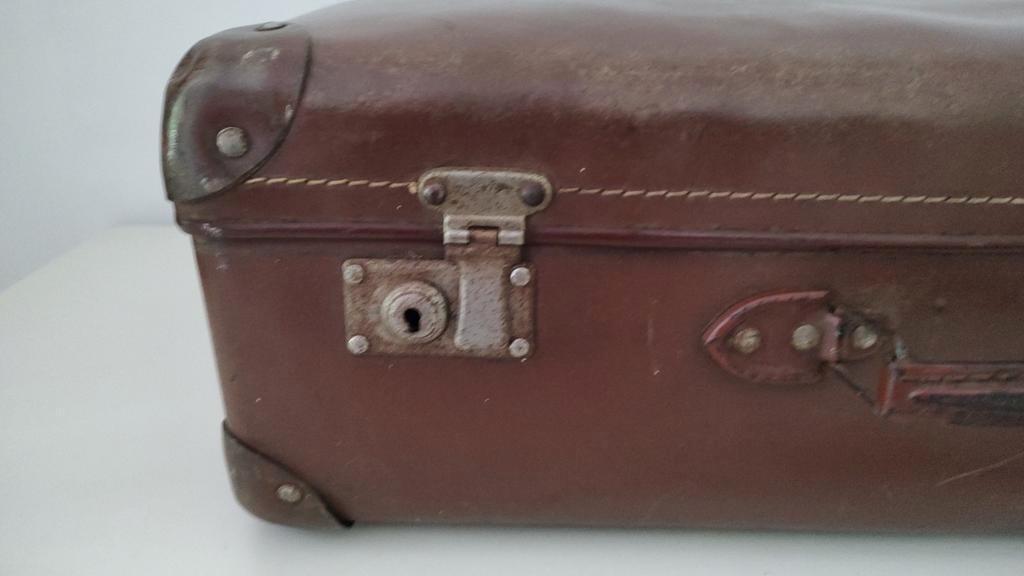 K496 VINTAGE jaren 40 koffer van geperst karton, Overige materialen, Gebruikt, 50 tot 60 cm, -