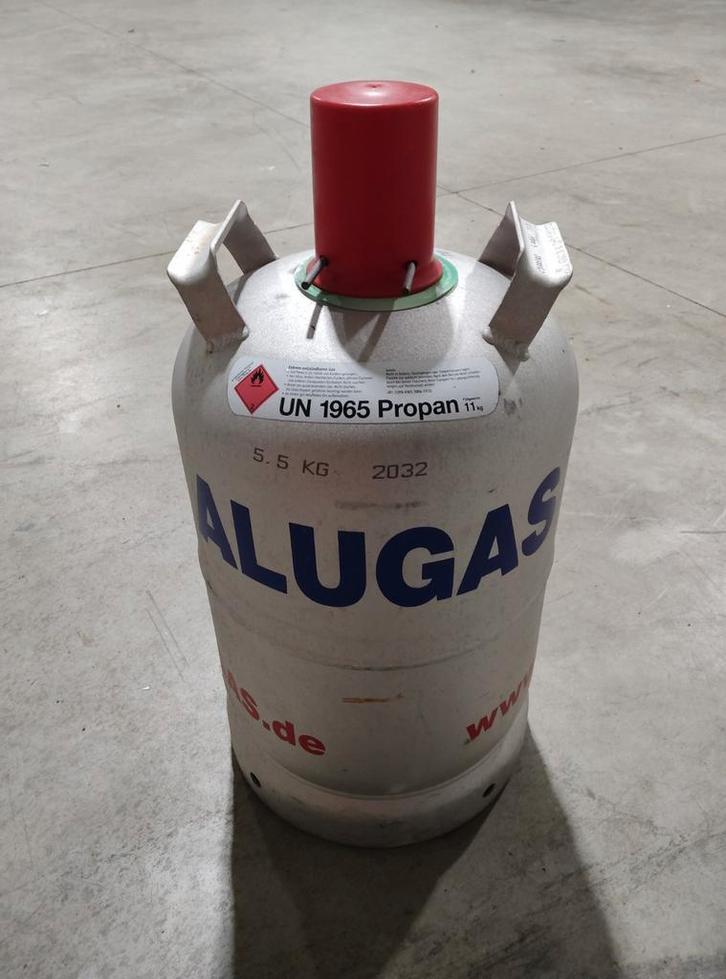 Alugas Propaan Gasfles 11 kg - Leeg of Gevuld, gekeurd, Caravans en Kamperen, Kampeeraccessoires, Ophalen