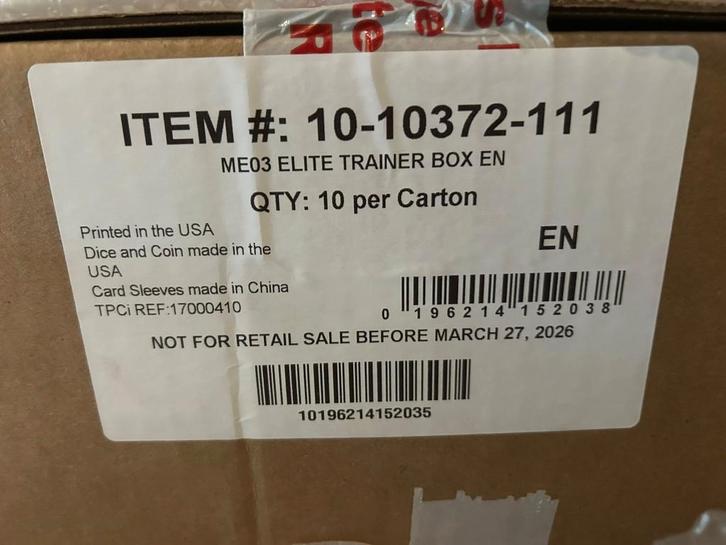 Sealed Case ME03 Elite Trainer Box (Perfect Order), Hobby en Vrije tijd, Verzamelkaartspellen | Pokémon, Nieuw, Boosterbox, Foil