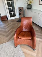 Montis Loge fauteuil met hocker in bruin Buffalo leder, Huis en Inrichting, Fauteuils, Ophalen, Gebruikt, 100 tot 125 cm, Leer