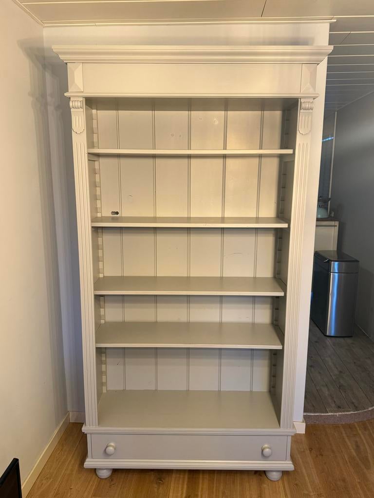 Boekenkast met Lade - Grijs, Ophalen, 50 tot 100 cm, Zo goed als nieuw, Met lade(s)