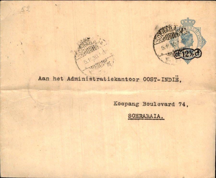Nederlands Indië - Soerabaia - 1930, Ophalen of Verzenden, Envelop