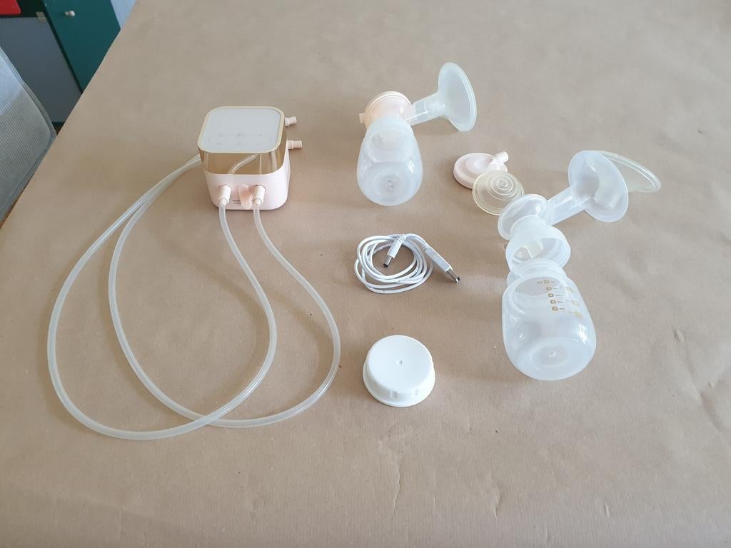 Dubbele elektrische borstkolf met accessoires, Ophalen of Verzenden, Gebruikt