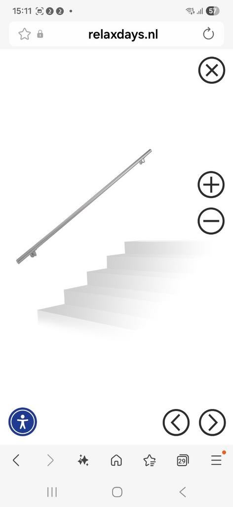 Nieuwe RVS Trapleuning - 2 meter lang, Ophalen