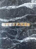 Nomination armband met McLaren Formule 1 tekst en steentjes, Staal, Ophalen of Verzenden, Zo goed als nieuw, Zilver