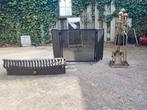 Smeedijzeren haard set met open haard scherm, Huis en Inrichting, Ophalen, Inbouwhaard, Houthaard