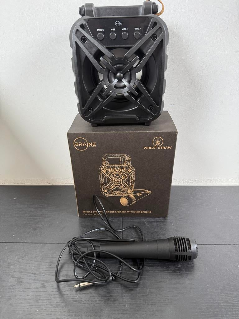 Brainz Karaoke speaker met microfoon, Ophalen, Zo goed als nieuw, Complete set