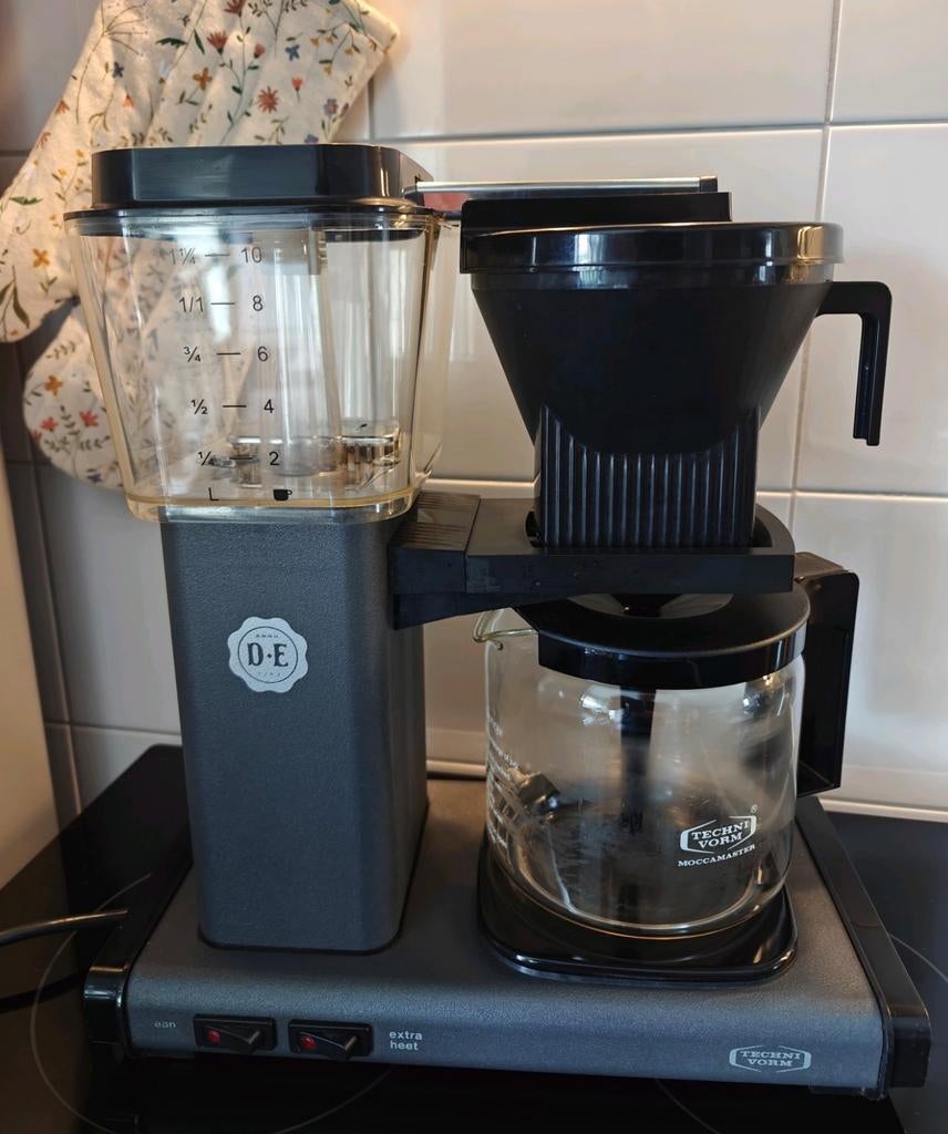 Antraciet kleurige Moccamaster van Technivorm, 10 kopjes of meer, Koffiemachine, Gemalen koffie, Ophalen of Verzenden