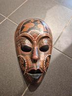 Houten tribel art masker met parelmoer, Ophalen of Verzenden