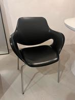 Vintage Skai Leren Stoel, Huis en Inrichting, Ophalen, Gebruikt, Zwart, Metaal