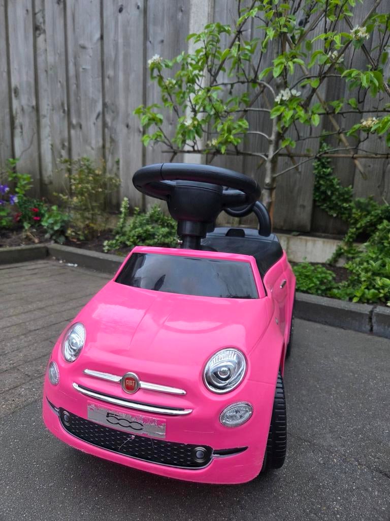 Loopauto Fiat 500 roze, Ophalen