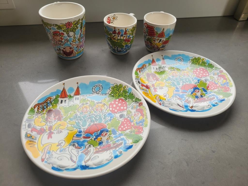 Efteling Blond Amsterdam Ontbijtservies - Zo goed als nieuw, Blond Amsterdam, Ophalen of Verzenden, Zo goed als nieuw, Aardewerk