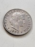 Munt Zwitserland 20 Rappen 1920, Ophalen of Verzenden, Overige landen