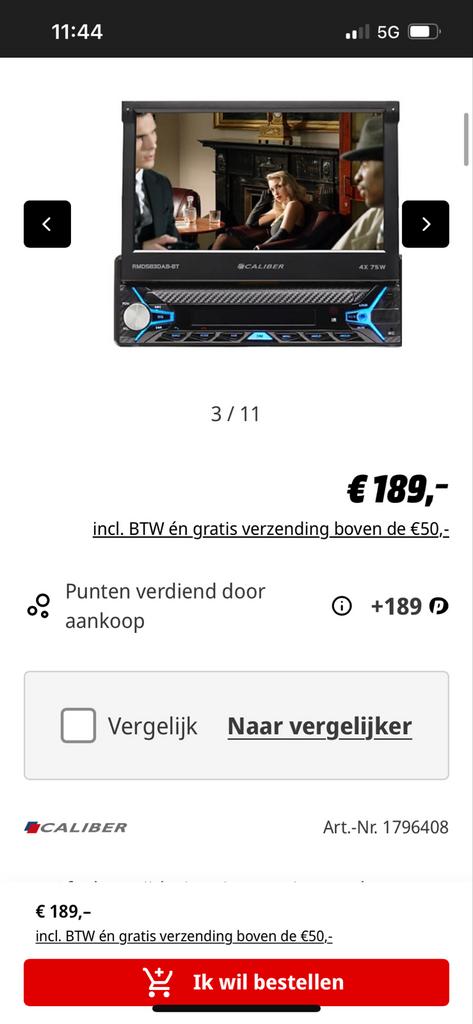 Caliber autoradio RMD583DAB-BT met uitklapbaar 7 inch scherm, Auto diversen, Ophalen of Verzenden, Zo goed als nieuw