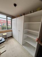 Grote Bruynzeel kledingkast wit met vakken, Ophalen, Gebruikt, 200 cm of meer, Met deur(en)