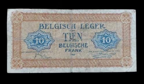 Bankbiljet / België / Belgisch leger / 10 frank / 1946, Postzegels en Munten, Bankbiljetten | Nederland, Verzenden, Euro's, Los biljet