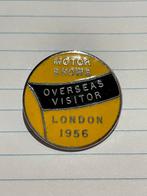 Emaille Motor Shows Overseas Visitor London 1956 pin Ø 3 cm, Ophalen of Verzenden