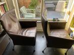2x Montis Charly fauteuil donkerbruin leer, Ophalen, Gebruikt, Minder dan 75 cm, Design