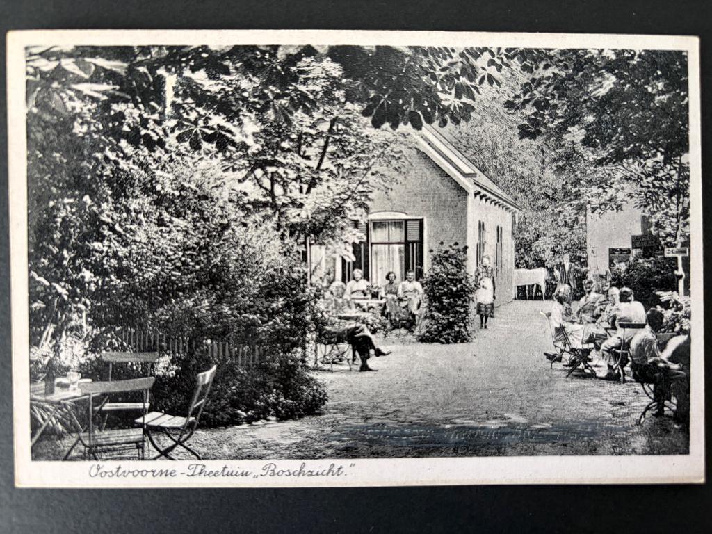 Ansichtkaart Oostvoorne Theetuin "Boschzicht"  W. Kruik, Ophalen of Verzenden, 1920 tot 1940, Ongelopen, Zuid-Holland