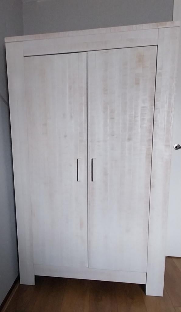Bopita kast, massief hout, whitewash, Ophalen, Met deur(en), 100 tot 150 cm, Zo goed als nieuw