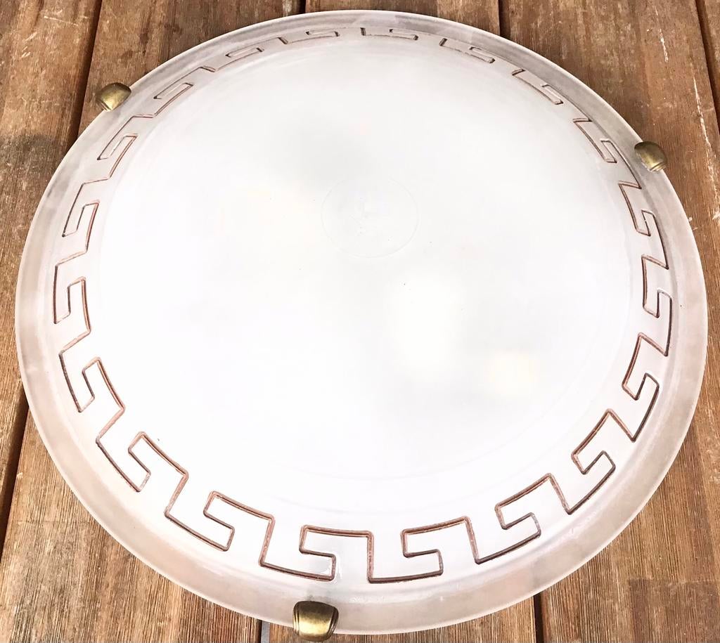 MOOIE GROTE GRIEKSE PLAFONIÈRE, Ophalen of Verzenden, Gebruikt, Glas, Grieks klassiek
