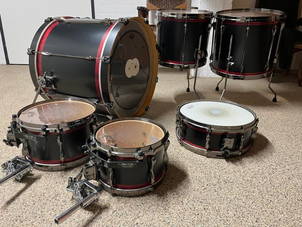 Tama Superstar Custom HyperdriveRed Banded (limited)shellset, Ophalen, Gebruikt, Tama
