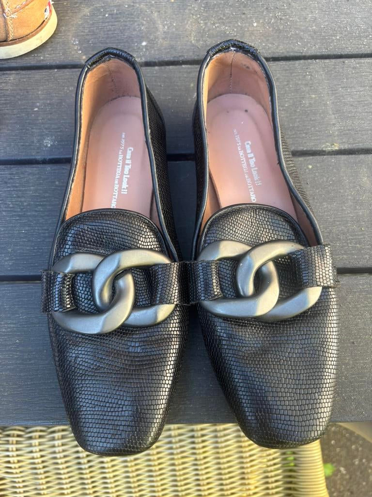 Mocassins Bottega maat 36 zwart leer, Kleding | Dames, Ophalen of Verzenden, Zo goed als nieuw, Zwart