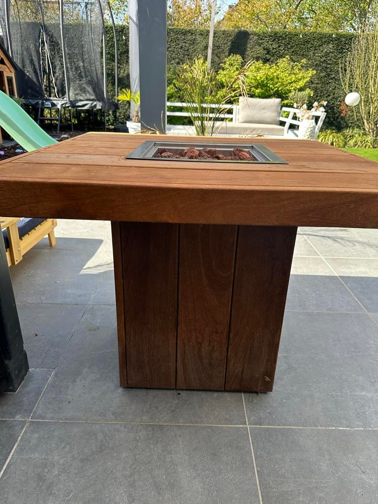 Houten vuurtafel easyfire, Ophalen, Zo goed als nieuw