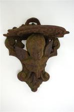 Oud ijzeren wanddecoratie engel brocante, Ophalen of Verzenden