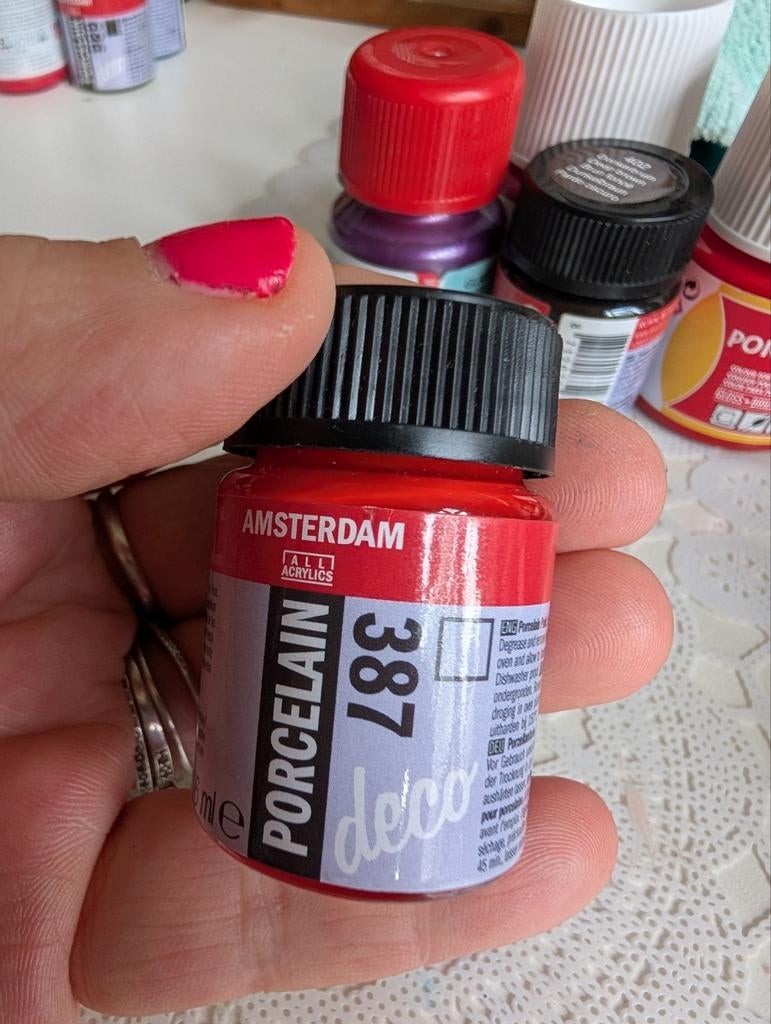 Amsterdam porseleinverf Helderrood 387, Ophalen of Verzenden