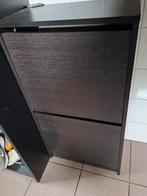 Donkerbruine schoenenkast met 2 vakken, Ophalen, Gebruikt, Modern, Houtnerf
