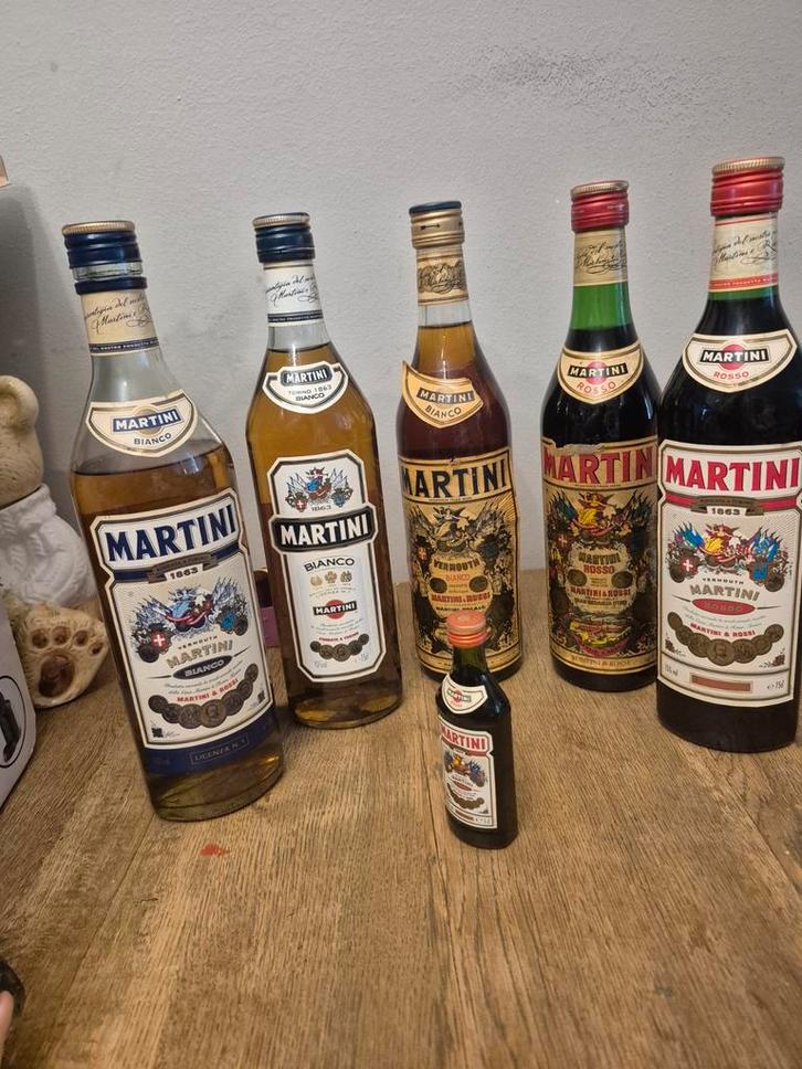 Vintage Martini Vermouth Collectie - 6 flessen, Verzamelen, Wijnen, Gebruikt, Overige typen, Italië, Ophalen of Verzenden