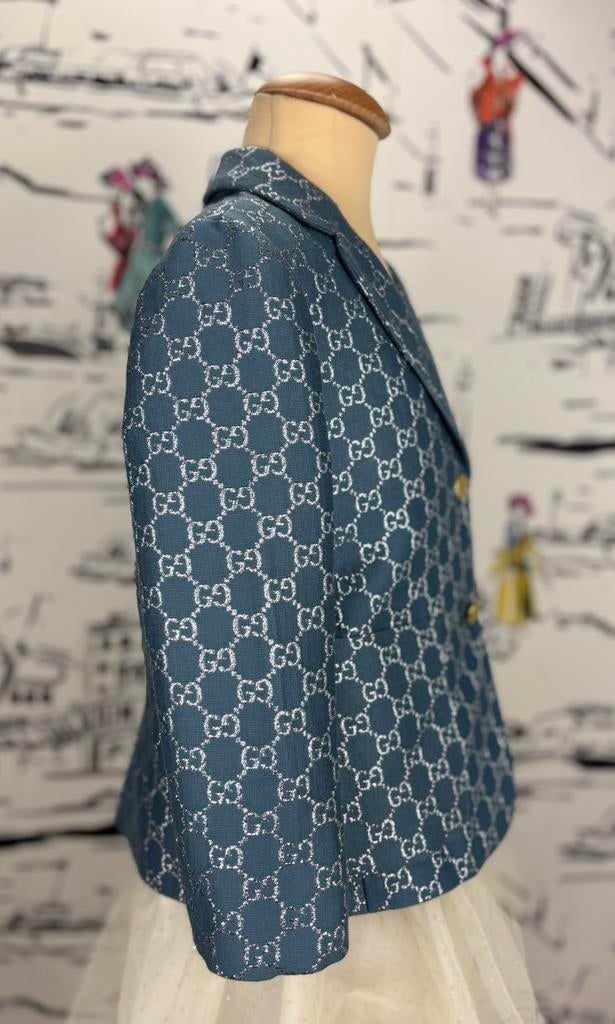 Gucci GG supreme blauw jasje blazer maat 6 (1.250 euro), Kinderen en Baby's, Meisje, Gucci EU, Zo goed als nieuw, Gucci