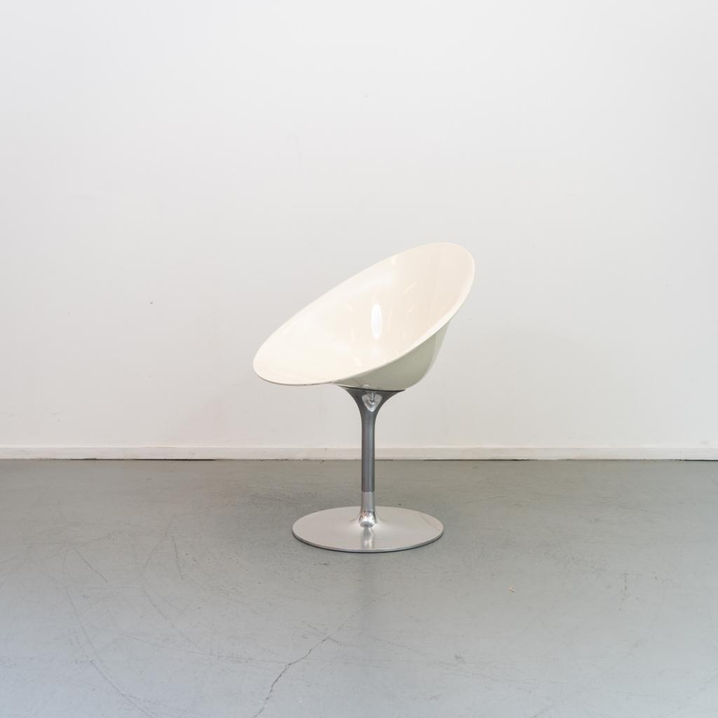 1x Kartell Eros 4835 Draaibare Kuipstoel Wit - Chroom, Niet ingevuld, Gebruikt, Wit, Niet ingevuld