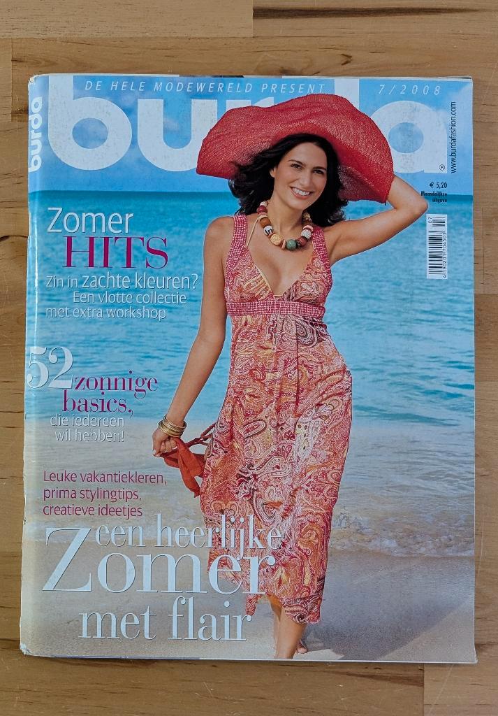 Burda nr 7 juli 2008 strandmode, babykleertjes, bikini, Hobby en Vrije tijd, Kledingpatronen, Zo goed als nieuw, Vrouw, Burda