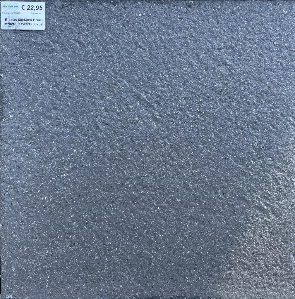 B-keus gecoate tegels 60x60 Bree zwart structuur (5626), Tuin en Terras, Tegels en Klinkers, Nieuw, Terrastegels, Beton, 10 m² of meer
