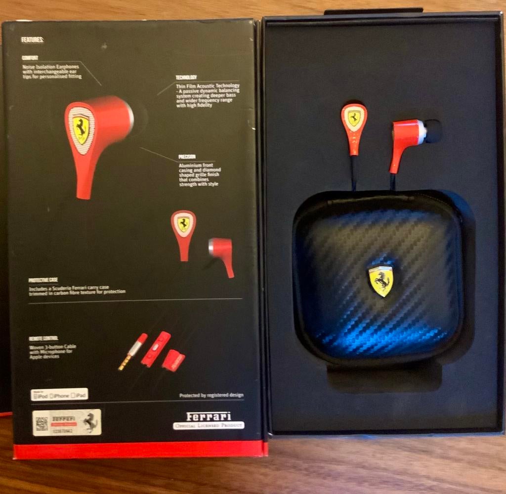 Ferrari scudera in ear hoofdtelefoon nieuw, Ophalen of Verzenden, Zo goed als nieuw, Minder dan 60 watt, Overige merken