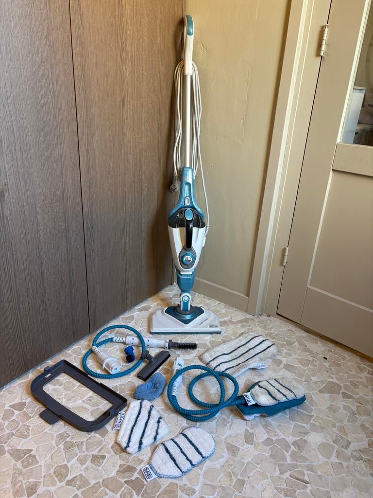 Black&Decker Steam-mop stoomreiniger met 9 accessoires, Ophalen, Mop of Dweil