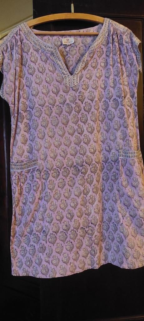 Blockprint jurk van Anokhi in lila, Kleding | Dames, Maat 38/40 (M), Paars, Ophalen of Verzenden, Zo goed als nieuw