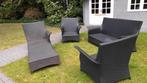 Antraciet Tuinset / Loungeset - Ligbank, Bank, 2 Stoelen, Ophalen, 4 zitplaatsen, Kunststof, Zo goed als nieuw