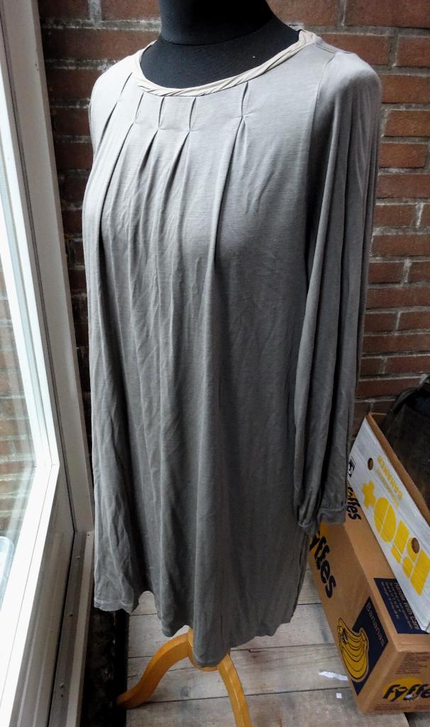 Taupe tuniek Hans Ubbink maat M, Kleding | Dames, Blouses en Tunieken, Gedragen, Maat 38/40 (M), Bruin, Verzenden